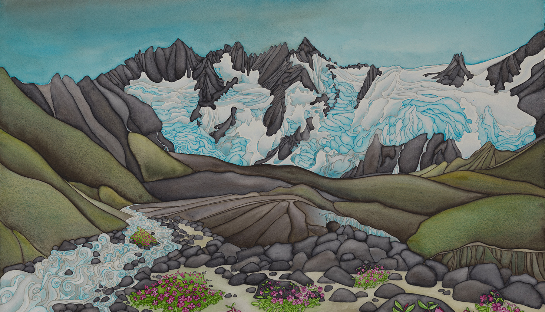 Alaska Glacier Artwork Painting